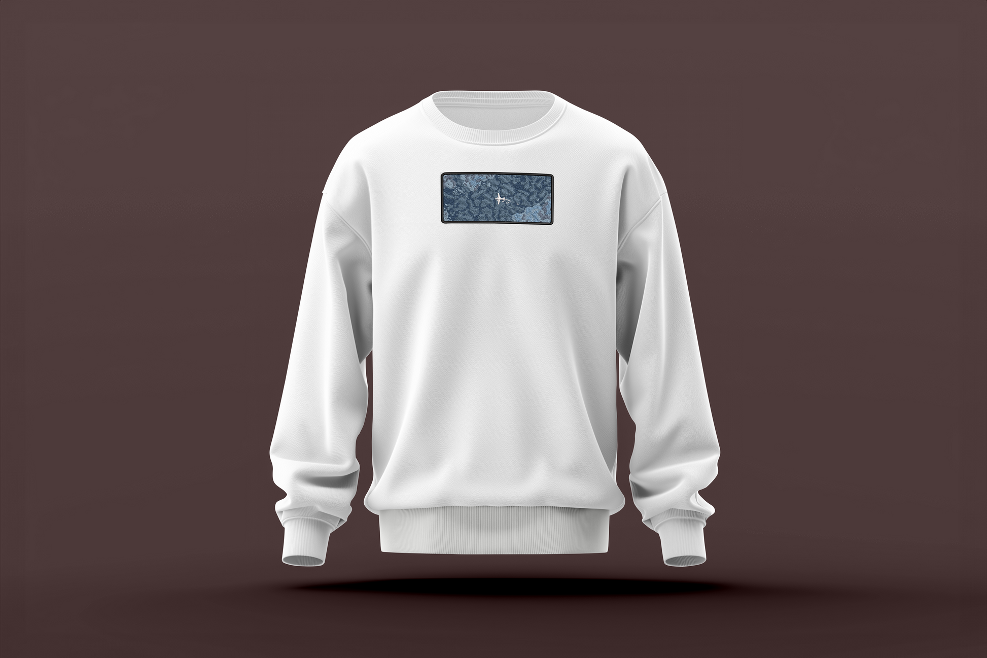 ZAVEX Airplane Over Sea embroidered sweatshirt – travel inspired embroidery sweatshirt