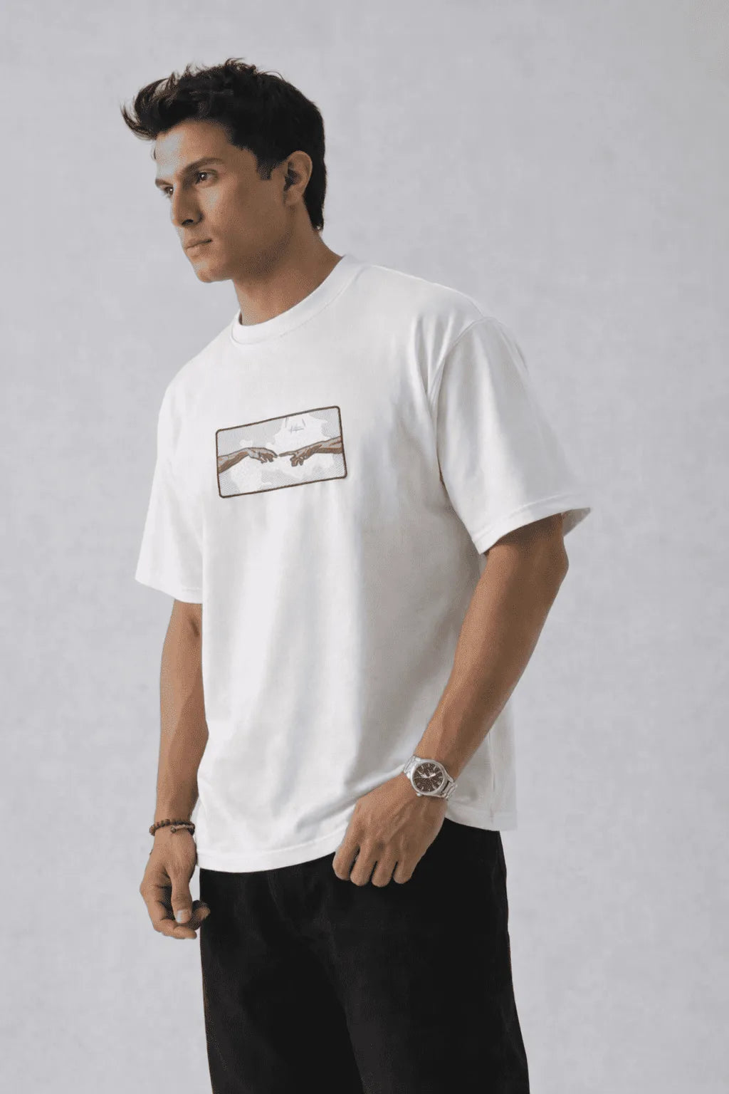 DROP 01 — THE CREATOR | Premium Embroidered T-Shirt | Vintage Line Art Logo Tee