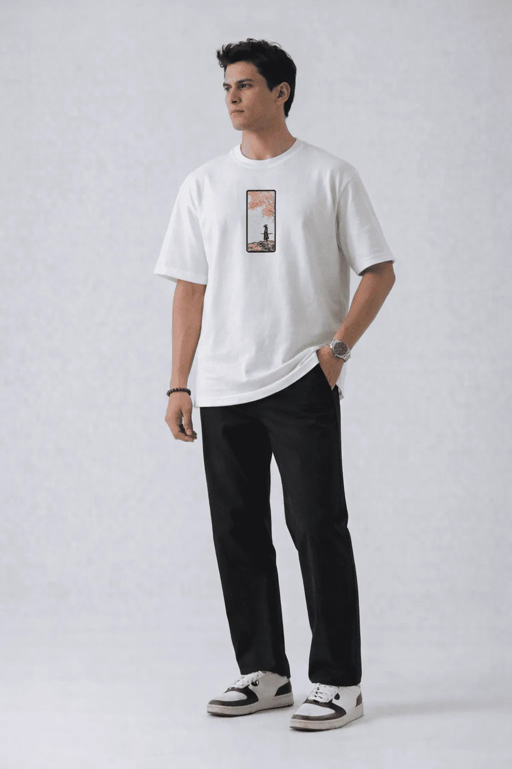 DROP 05 — SILENT WARRIOR | Premium Embroidered T-Shirt | Vintage Samurai Logo Tee