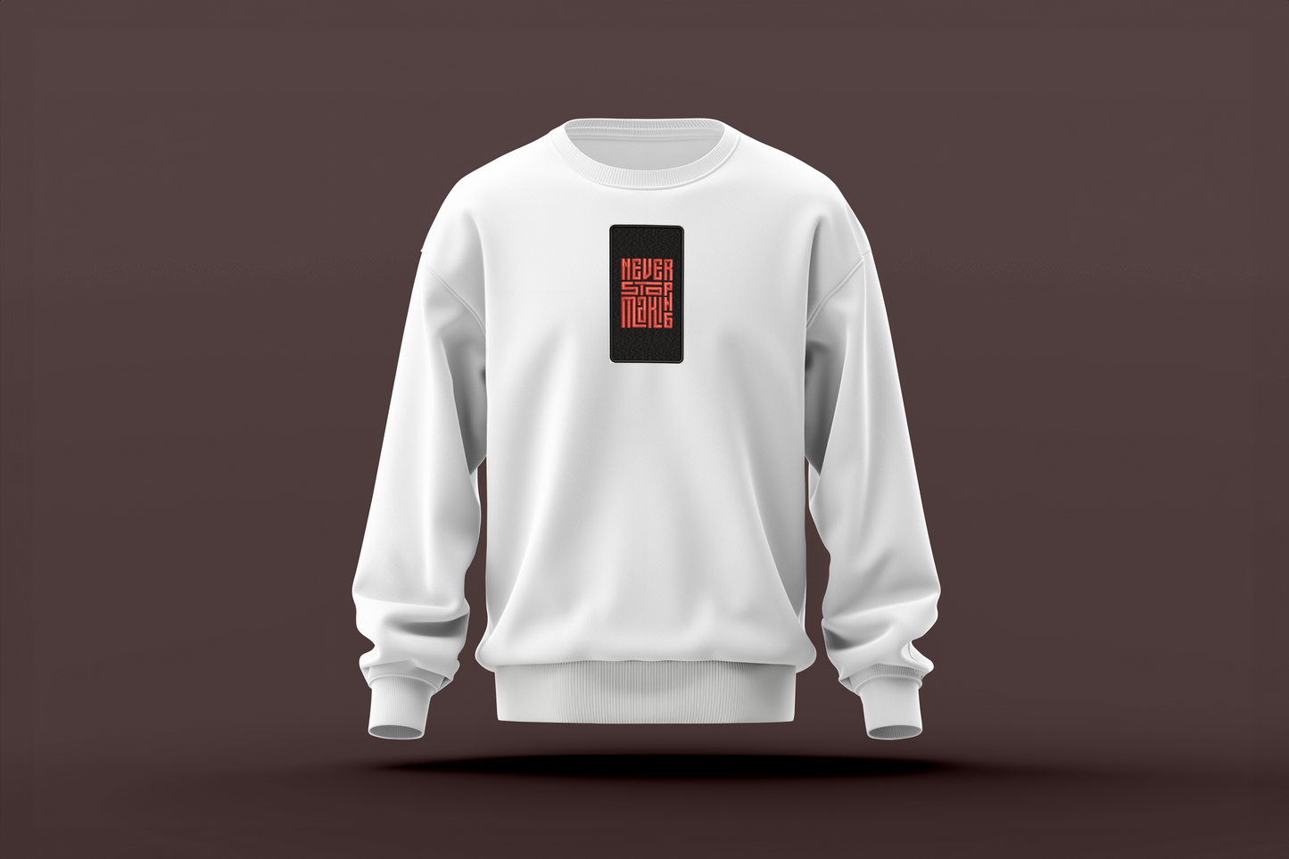 ZAVEX Never Stop Making embroidered sweatshirt – creative embroidery sweatshirt