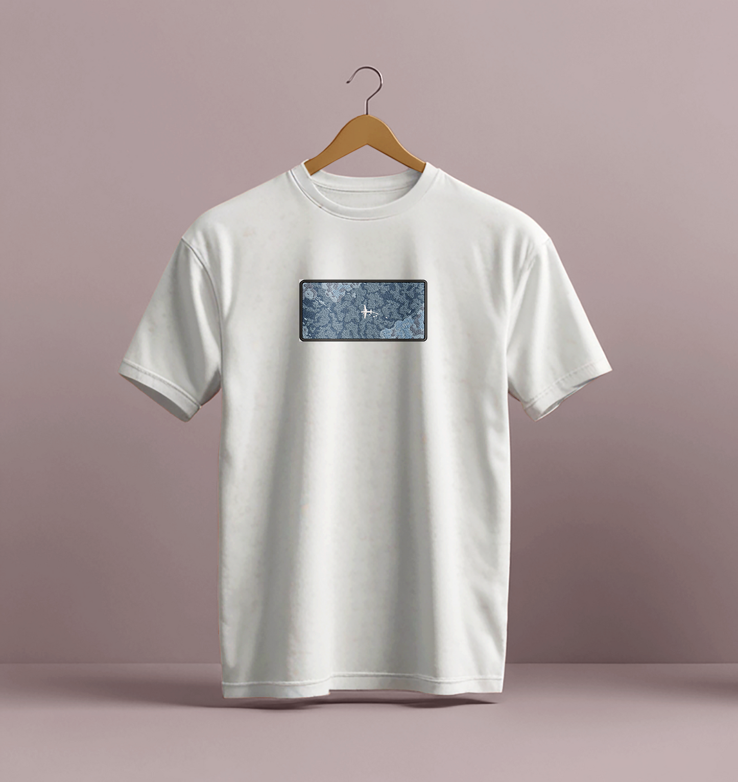 ZAVEX Airplane Over Sea embroidered tshirt – travel inspired embroidery tshirt